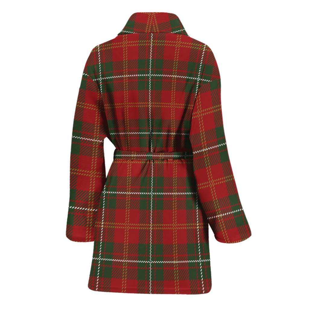 Christmas Scottish Tartan Pattern Print Women's Bathrobe