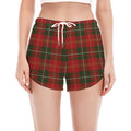 Christmas Scottish Tartan Pattern Print Women's Split Running Shorts