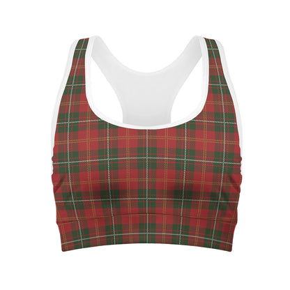 Christmas Scottish Tartan Pattern Print Women's Sports Bra