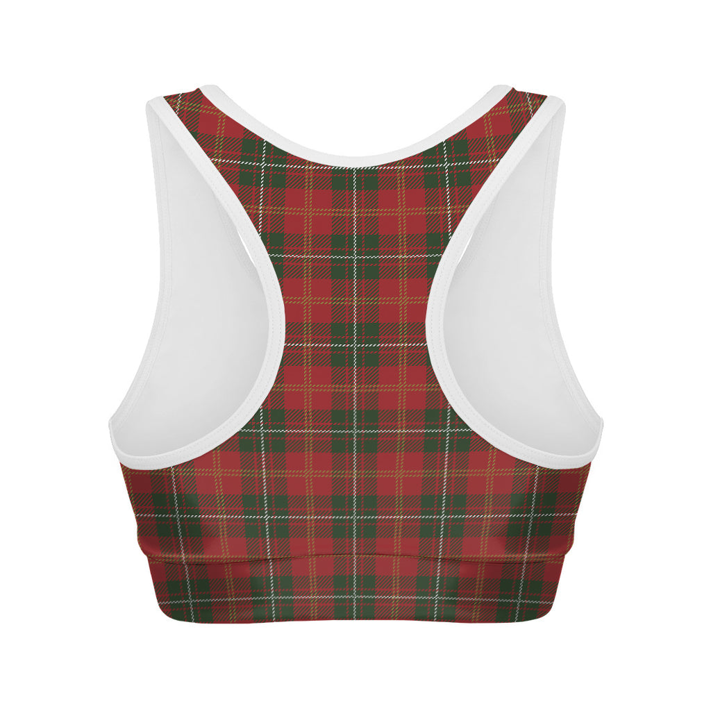 Christmas Scottish Tartan Pattern Print Women's Sports Bra