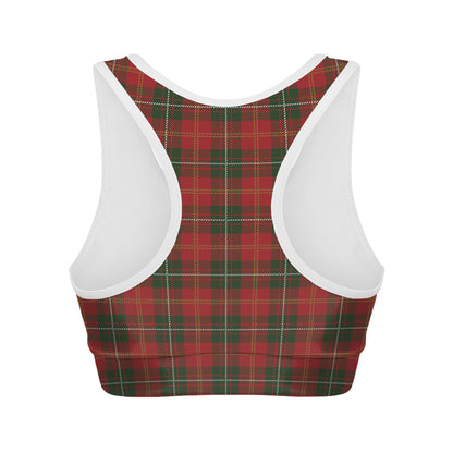 Christmas Scottish Tartan Pattern Print Women's Sports Bra