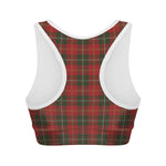 Christmas Scottish Tartan Pattern Print Women's Sports Bra