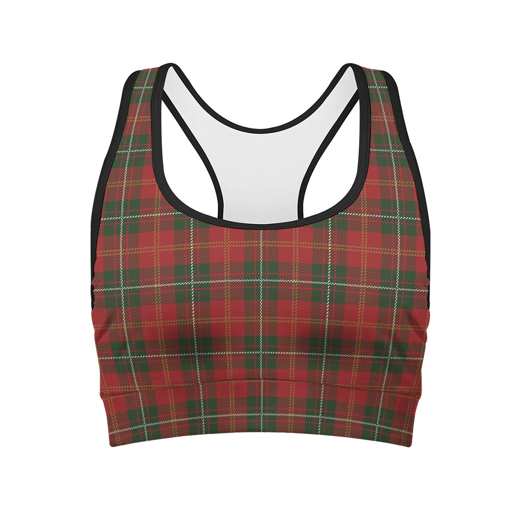 Christmas Scottish Tartan Pattern Print Women's Sports Bra