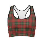 Christmas Scottish Tartan Pattern Print Women's Sports Bra