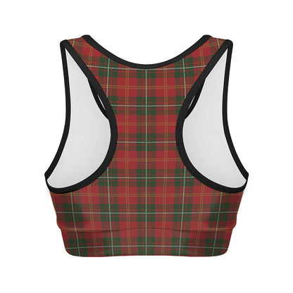 Christmas Scottish Tartan Pattern Print Women's Sports Bra