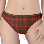 Christmas Scottish Tartan Pattern Print Women's Thong