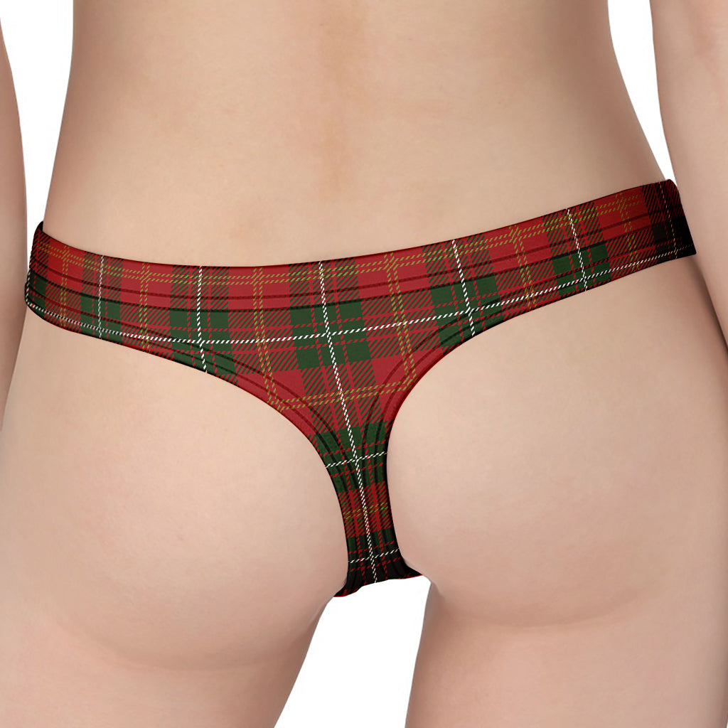 Christmas Scottish Tartan Pattern Print Women's Thong