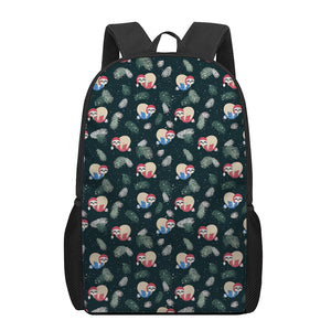 Christmas Sleeping Sloths Pattern Print 17 Inch Backpack