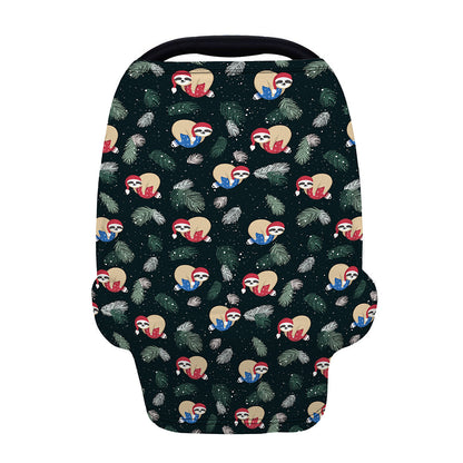 Christmas Sleeping Sloths Pattern Print Baby Seat Cover