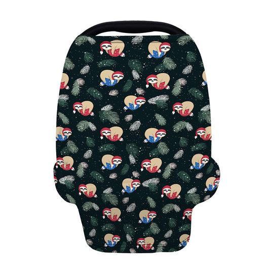 Christmas Sleeping Sloths Pattern Print Baby Seat Cover