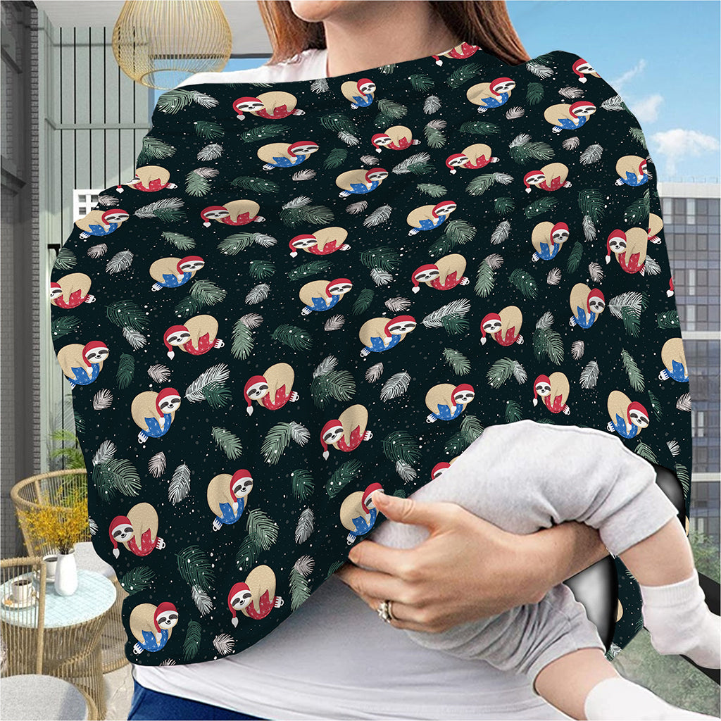 Christmas Sleeping Sloths Pattern Print Baby Seat Cover