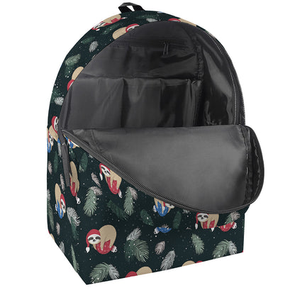 Christmas Sleeping Sloths Pattern Print Backpack