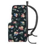 Christmas Sleeping Sloths Pattern Print Backpack
