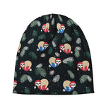 Christmas Sleeping Sloths Pattern Print Beanie