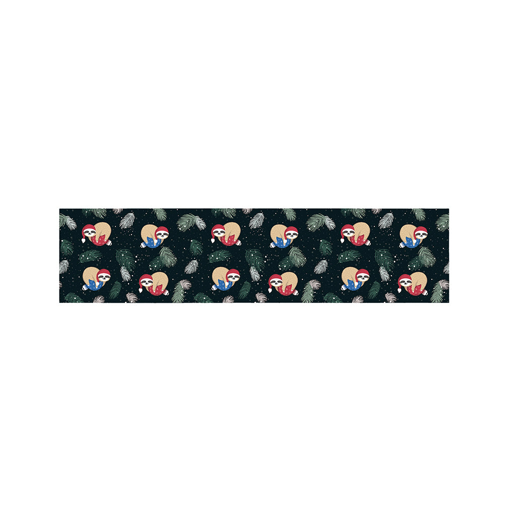 Christmas Sleeping Sloths Pattern Print Bed Runner