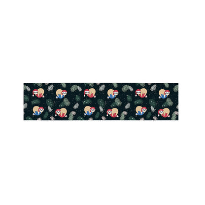 Christmas Sleeping Sloths Pattern Print Bed Runner