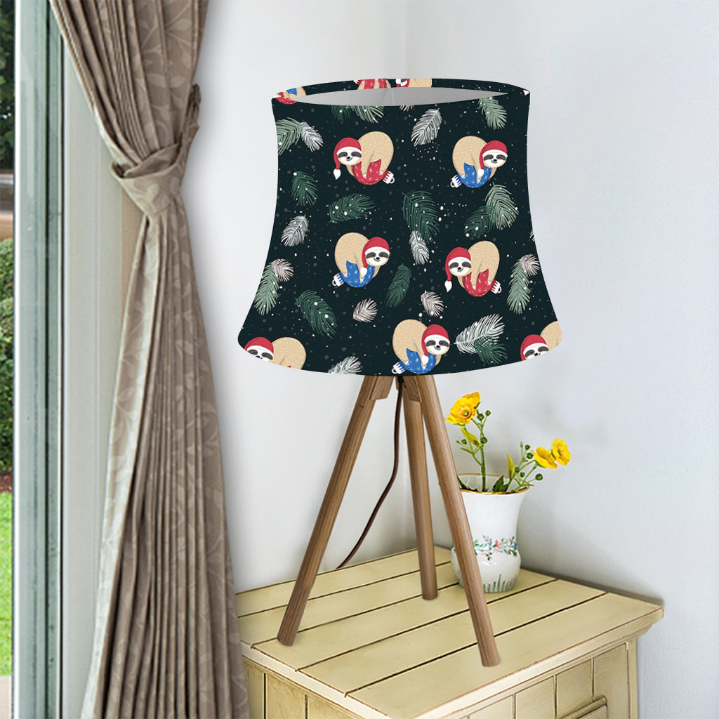 Christmas Sleeping Sloths Pattern Print Bell Lamp Shade