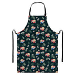Christmas Sleeping Sloths Pattern Print Bib Apron With Pocket