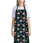 Christmas Sleeping Sloths Pattern Print Bib Apron With Pocket