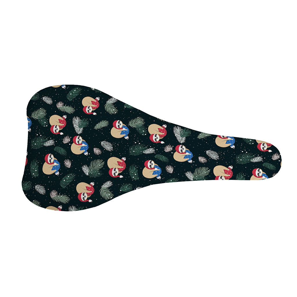 Christmas Sleeping Sloths Pattern Print Bicycle Seat Cover