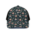 Christmas Sleeping Sloths Pattern Print Black Mesh Trucker Hat