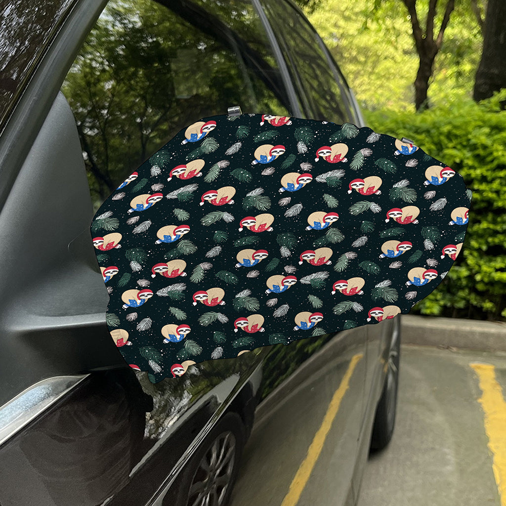Christmas Sleeping Sloths Pattern Print Car Side Mirror Covers