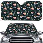 Christmas Sleeping Sloths Pattern Print Car Windshield Sun Shade