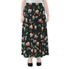 Christmas Sleeping Sloths Pattern Print Chiffon Maxi Skirt