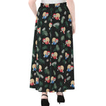 Christmas Sleeping Sloths Pattern Print Chiffon Maxi Skirt