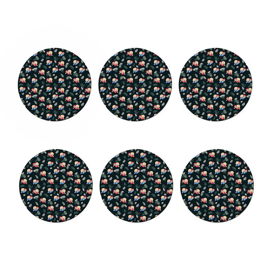 Christmas Sleeping Sloths Pattern Print Coaster Set