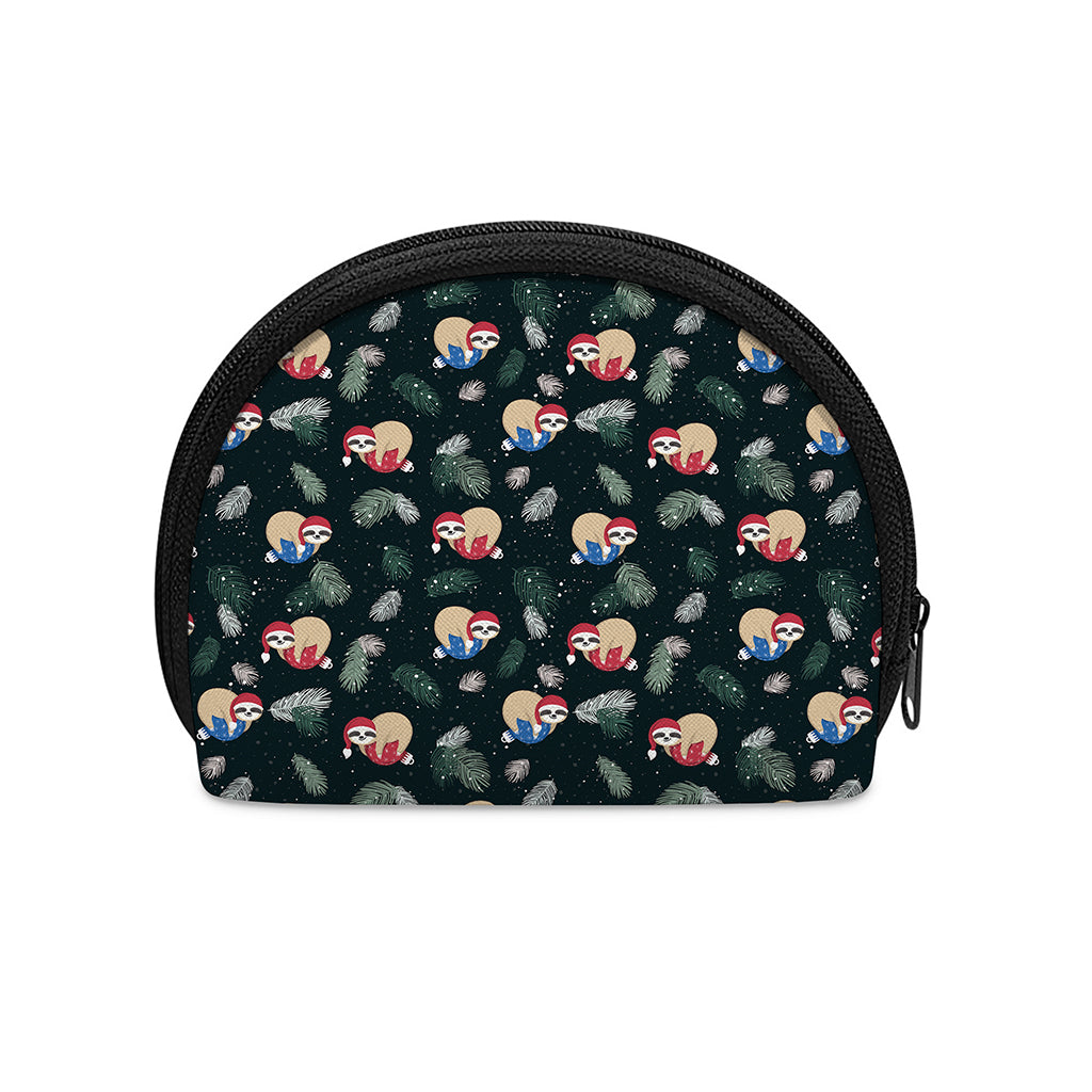 Christmas Sleeping Sloths Pattern Print Coin Purse