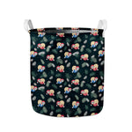Christmas Sleeping Sloths Pattern Print Collapsible Laundry Basket