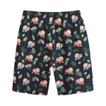 Christmas Sleeping Sloths Pattern Print Cotton Shorts