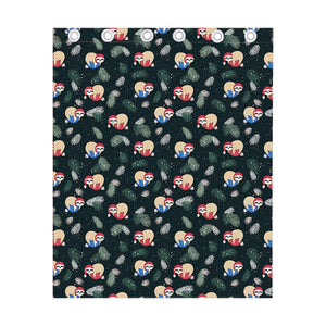 Christmas Sleeping Sloths Pattern Print Curtain