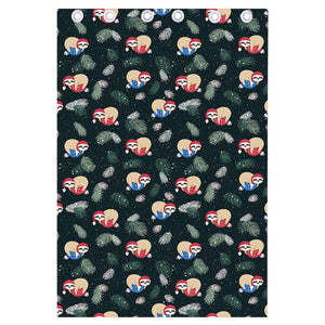 Christmas Sleeping Sloths Pattern Print Curtain