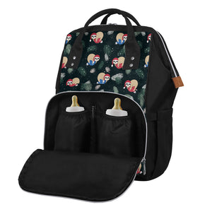 Christmas Sleeping Sloths Pattern Print Diaper Bag