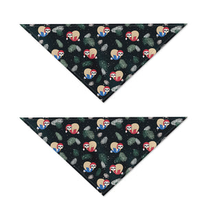 Christmas Sleeping Sloths Pattern Print Dog Bandana