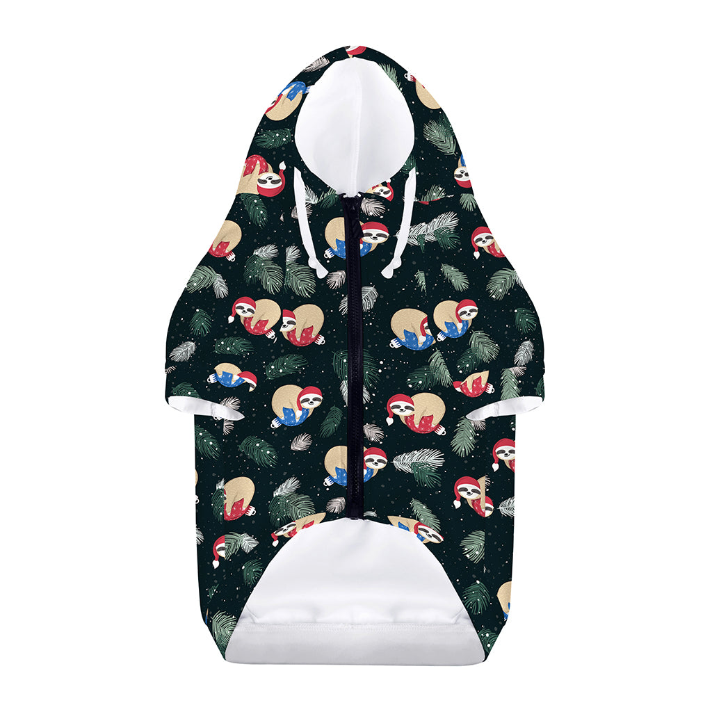 Christmas Sleeping Sloths Pattern Print Dog Zip Up Hoodie