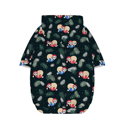 Christmas Sleeping Sloths Pattern Print Dog Zip Up Hoodie