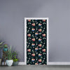 Christmas Sleeping Sloths Pattern Print Door Sticker