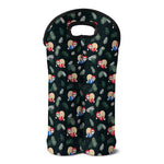 Christmas Sleeping Sloths Pattern Print Double Neoprene Wine Tote