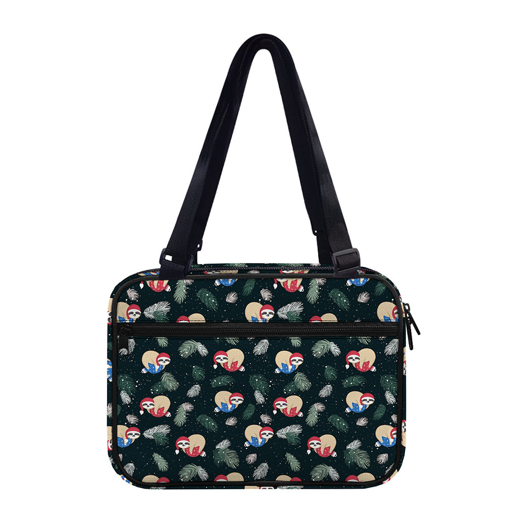 Christmas Sleeping Sloths Pattern Print Double Strap Bible Bag