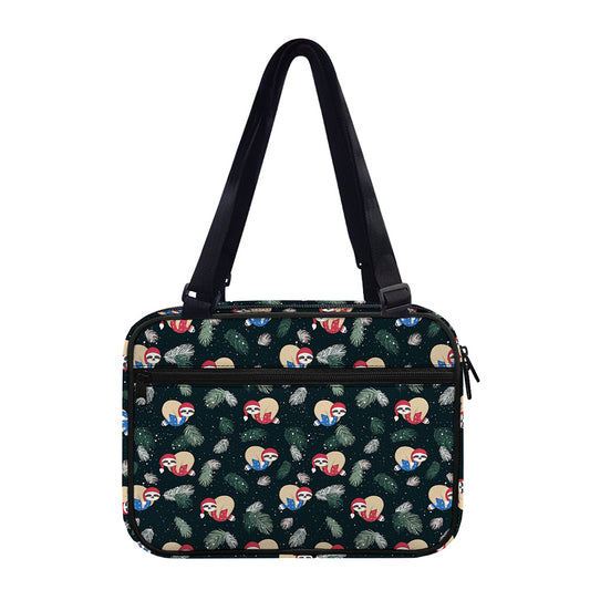 Christmas Sleeping Sloths Pattern Print Double Strap Bible Bag