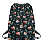 Christmas Sleeping Sloths Pattern Print Drawstring Backpack