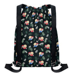 Christmas Sleeping Sloths Pattern Print Drawstring Backpack