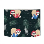 Christmas Sleeping Sloths Pattern Print Drum Lamp Shade