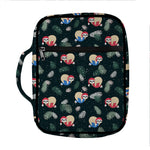 Christmas Sleeping Sloths Pattern Print Front Pocket Bible Bag