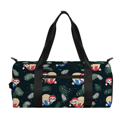 Christmas Sleeping Sloths Pattern Print Gym Bag