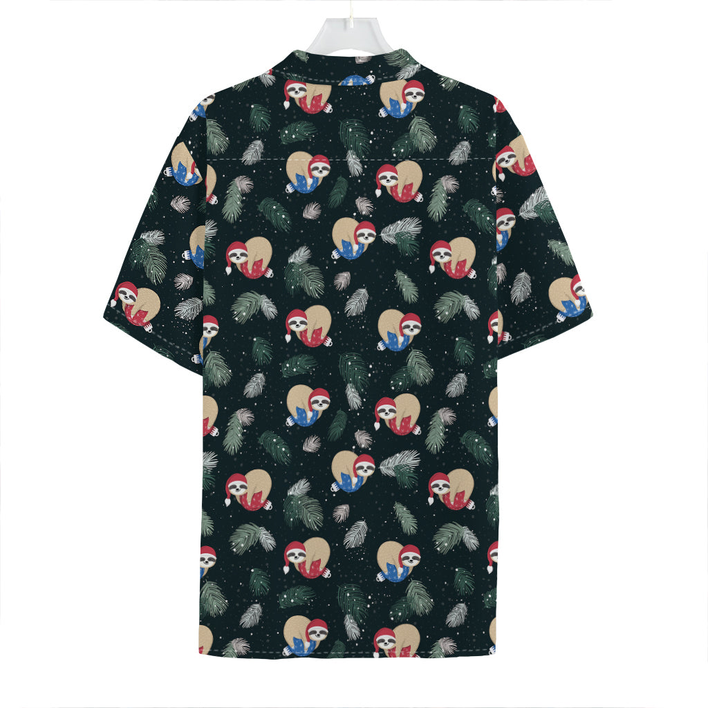 Christmas Sleeping Sloths Pattern Print Hawaiian Shirt