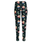 Christmas Sleeping Sloths Pattern Print High-Waisted Pocket Leggings